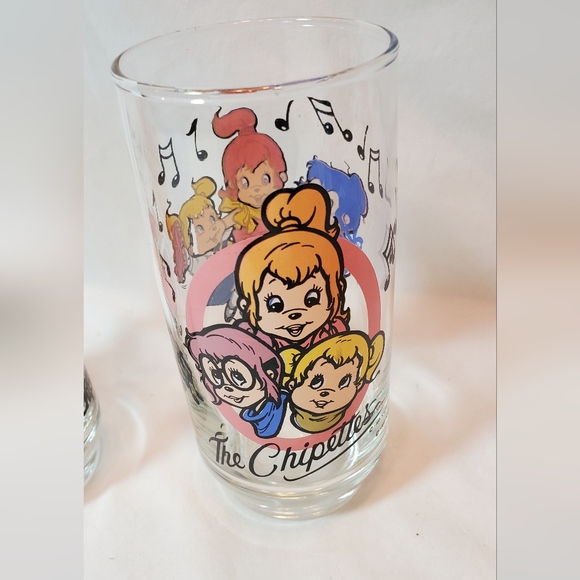 The Chipmunks Alvin & Chippettes Vtg 1985 Tumbler Glasses Retro MCM - Picture 5 of 8
